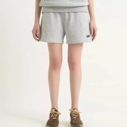 숏슬리브 셋업 스웻 쇼츠 그레이