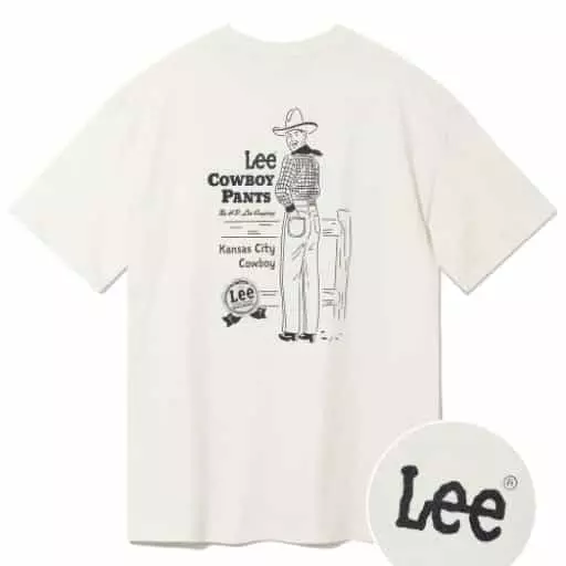 빈티지 라인 카우보이 티셔츠 아이보리