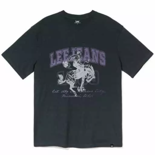 아카이브 카우보이 빈티지 그래픽 티셔츠 차콜