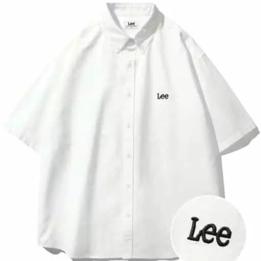 옥스포드 오버사이즈 반팔 셔츠 화이트