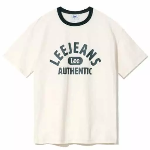 빈티지 배색 티셔츠 아이보리