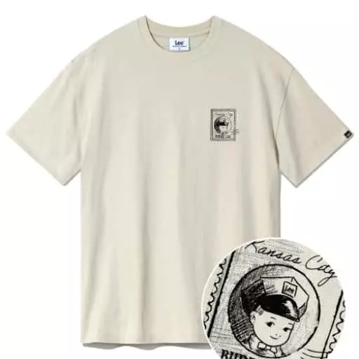 버디리 그래픽 티셔츠 베이지