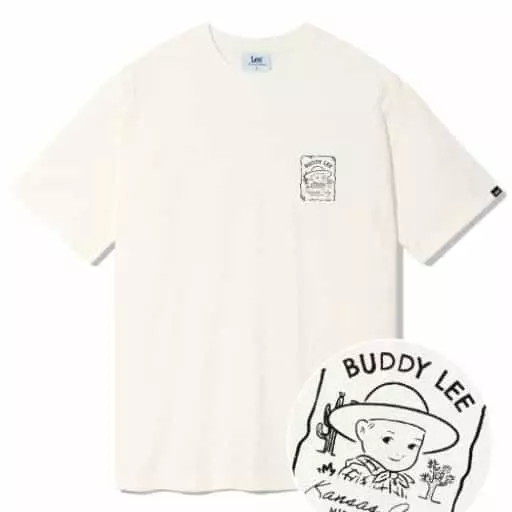 버디리 그래픽 티셔츠 아이보리
