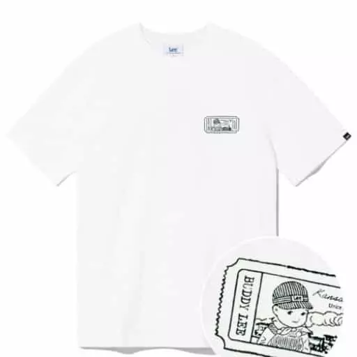 버디리 그래픽 티셔츠 화이트