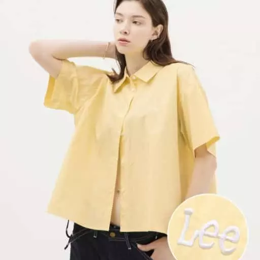 우먼즈 오버사이즈 하프 셔츠 옐로우