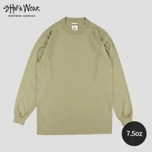 7.5oz 가먼트다이 무지 오버핏 긴팔 티셔츠 | 오트밀