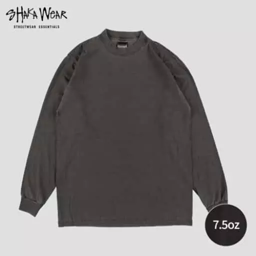 7.5oz 가먼트다이 무지 오버핏 긴팔 티셔츠 | 쉐도우