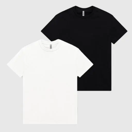 [2PACK] 1301 무지 18수 레이어드 반팔 티셔츠 l 화이트/블랙 l 2XL/3XL