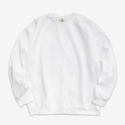 1566 가먼트다이 오버핏 무지 크루넥 맨투맨 | 화이트