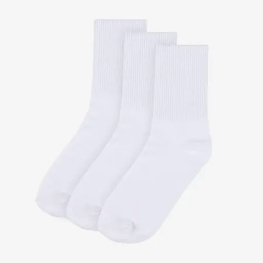 [3PACK] MOOZ 국산 200N 고밀도 데일리 크루 양말_화이트