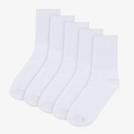 [5PACK] MOOZ 국산 200N 고밀도 데일리 크루 양말_화이트