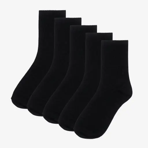 [5PACK] MOOZ 국산 200N 고밀도 데일리 크루 양말_블랙